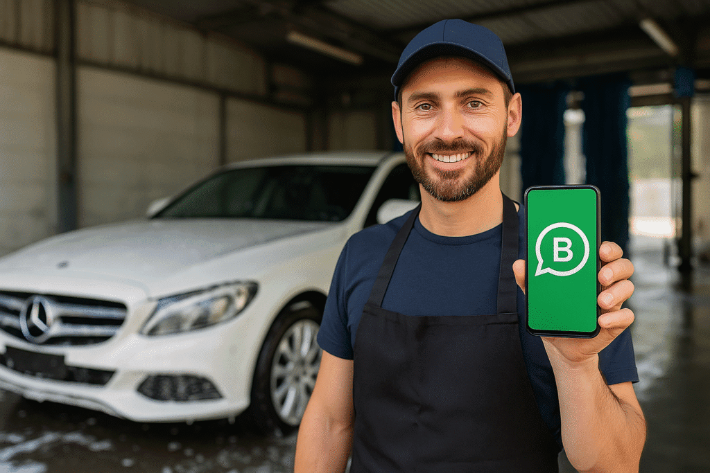 Conversa de WhatsApp mostrando promoção de serviços automotivos