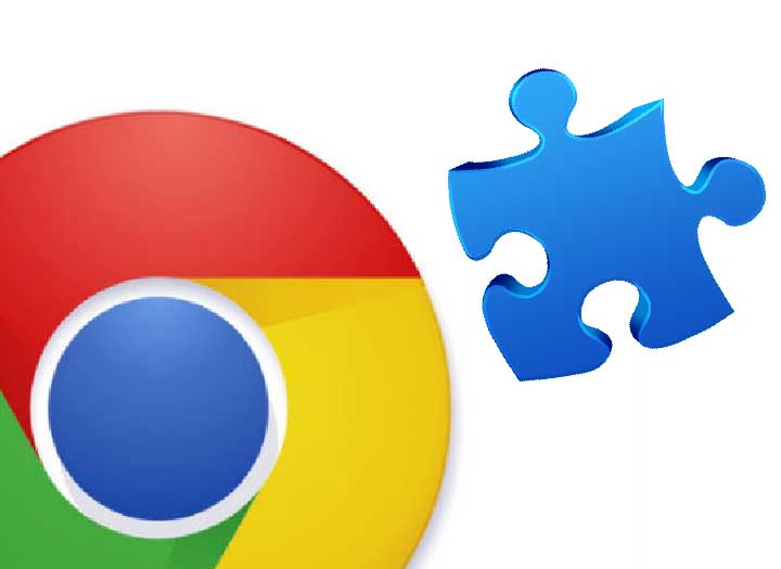 Homem sorrindo ao usar o notebook com ícones de extensões do Chrome flutuando ao redor, ilustrando produtividade