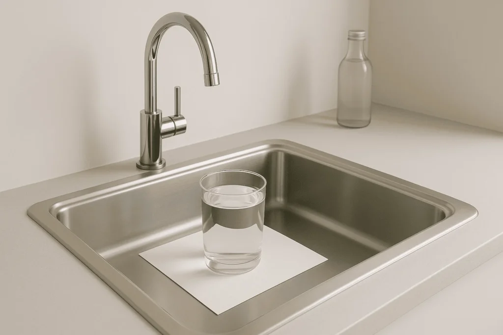 Moeda no topo de um copo de água antes das férias congelado dentro de um freezer.